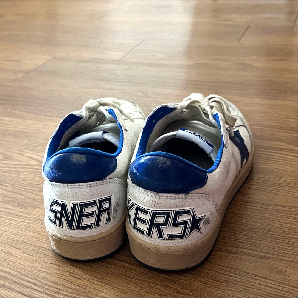Authentic Golden Goose Ball Star Distressed Leather Sneakers